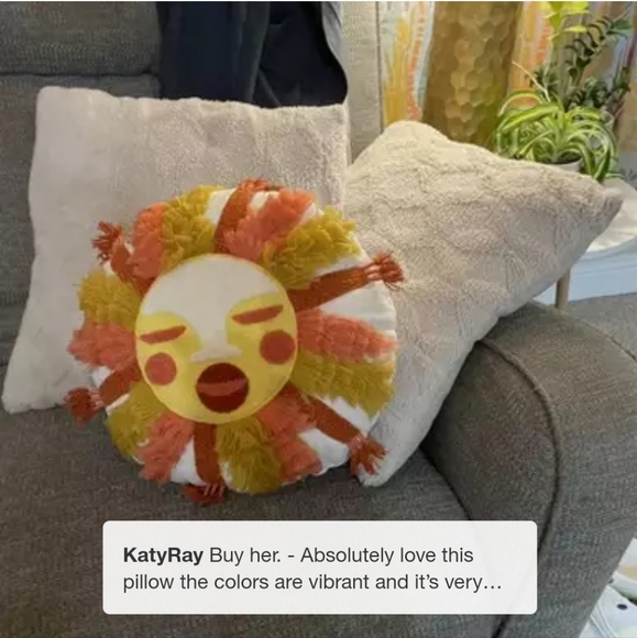 Opalhouse Jungalow 14" Round Toss Pillows, Embroidered Sun - Picture 4 of 4